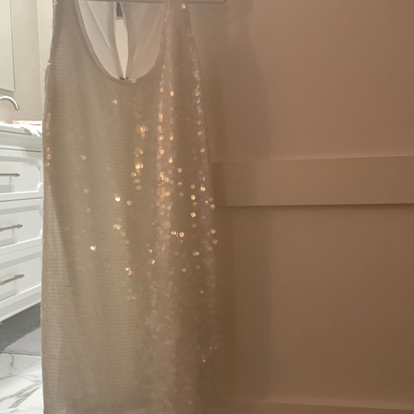 NWT Lauren Conrad white sequin dress, size 6. - Picture 1 of 6